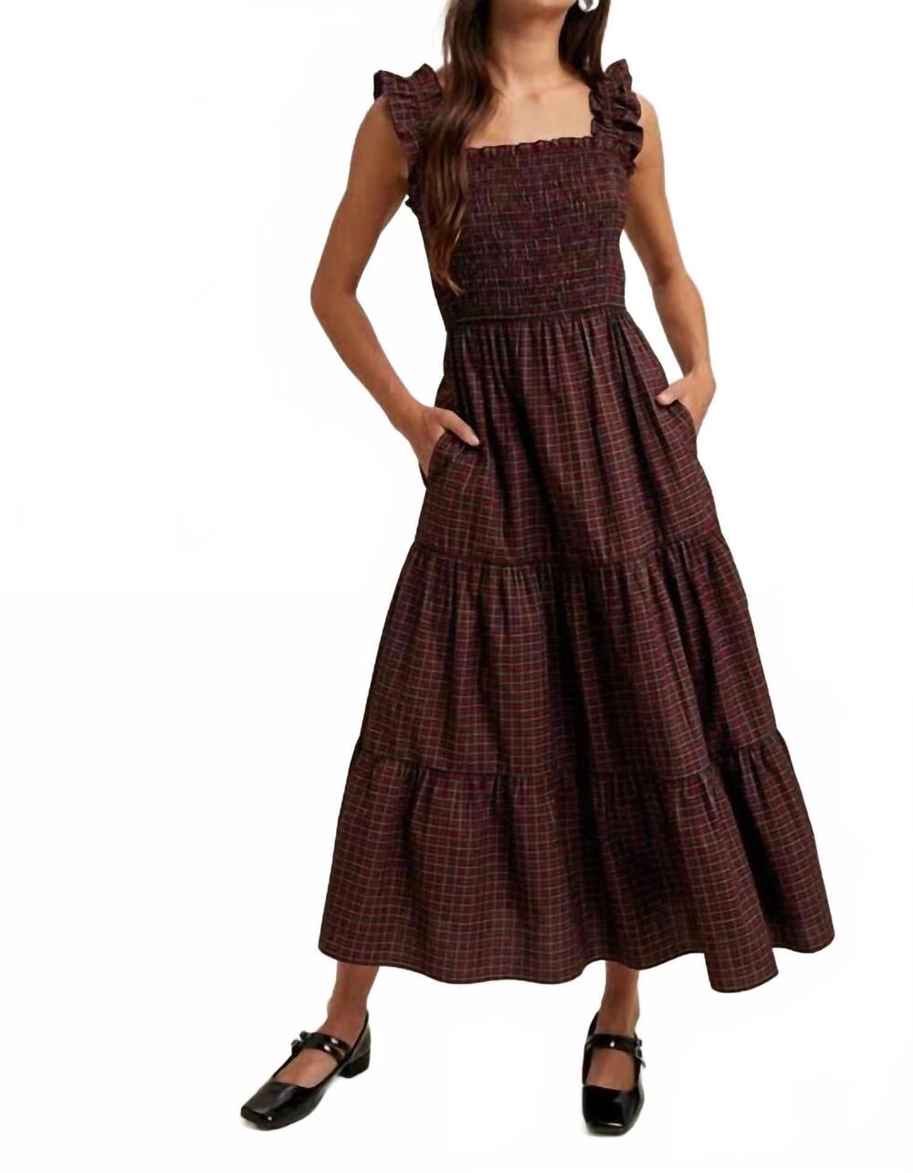 NEW WISHLIST plaid holiday smocked dress in red/green - Picture 4 of 4
